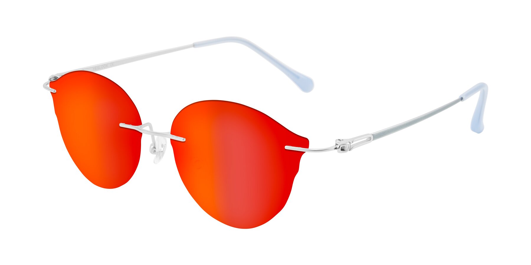 Angle of Barlow in Silver/Blue/Green with Red Gold Mirrored Lenses