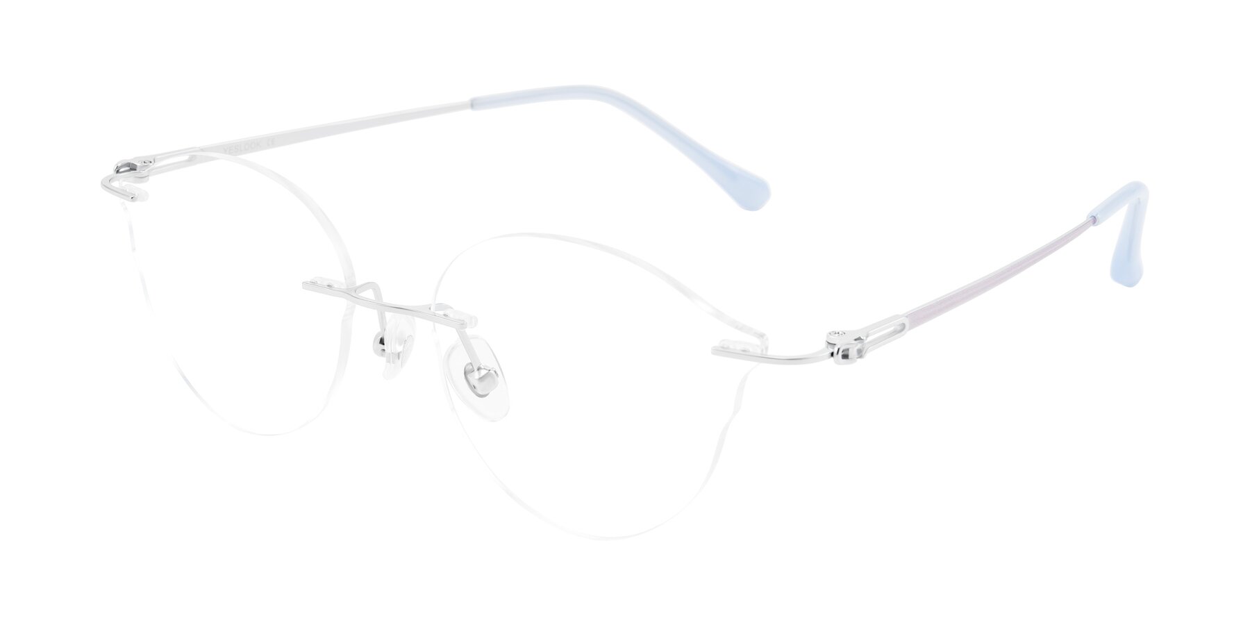 Angle of Barlow in Silver/Blue/Purple with Clear Eyeglass Lenses