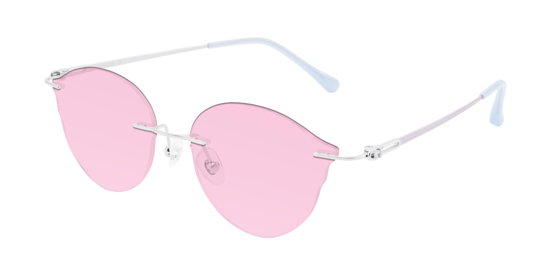 Angle of Barlow in Silver/Blue/Purple with Light Pink Tinted Lenses