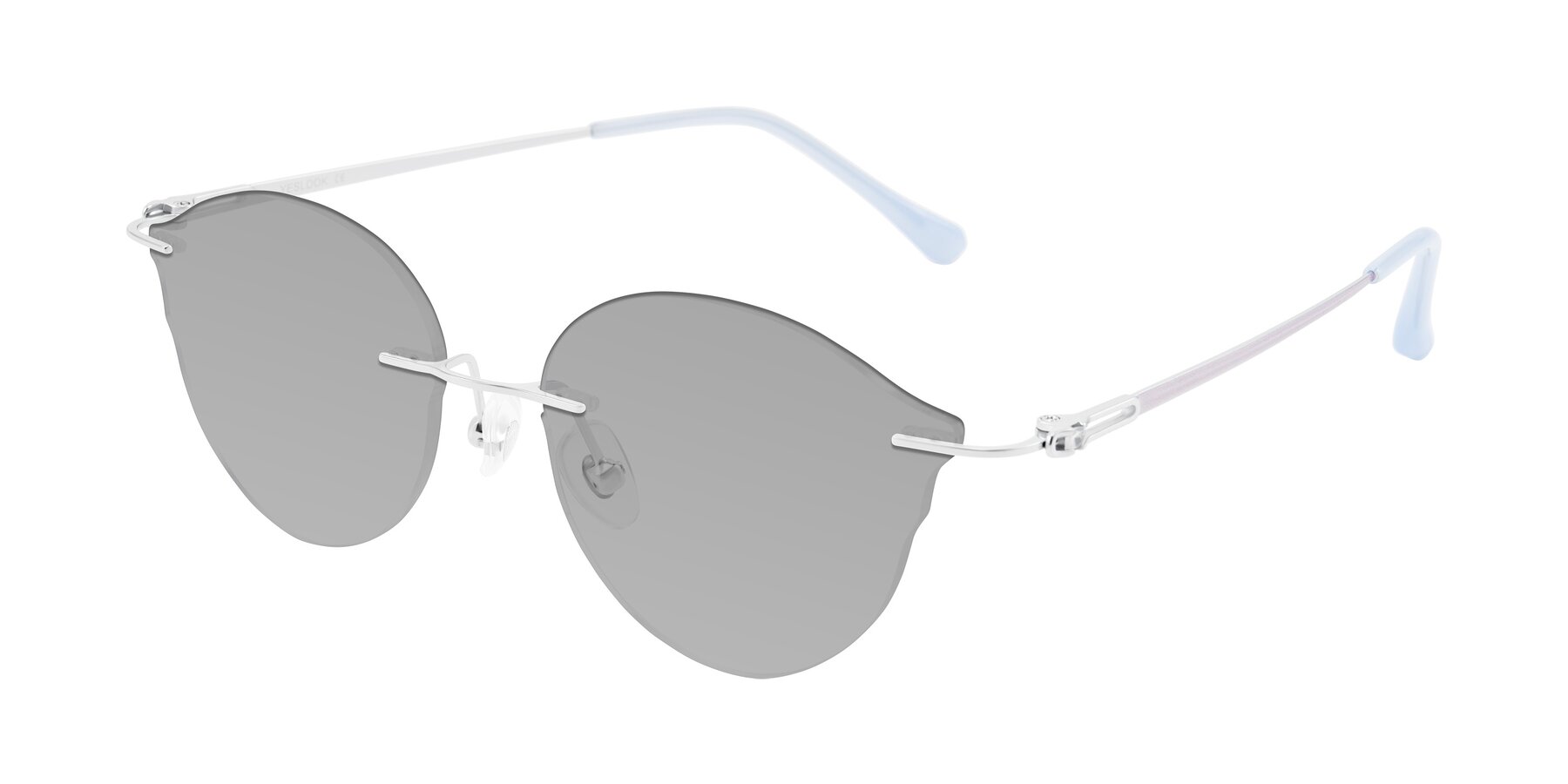 Angle of Barlow in Silver/Blue/Purple with Light Gray Tinted Lenses