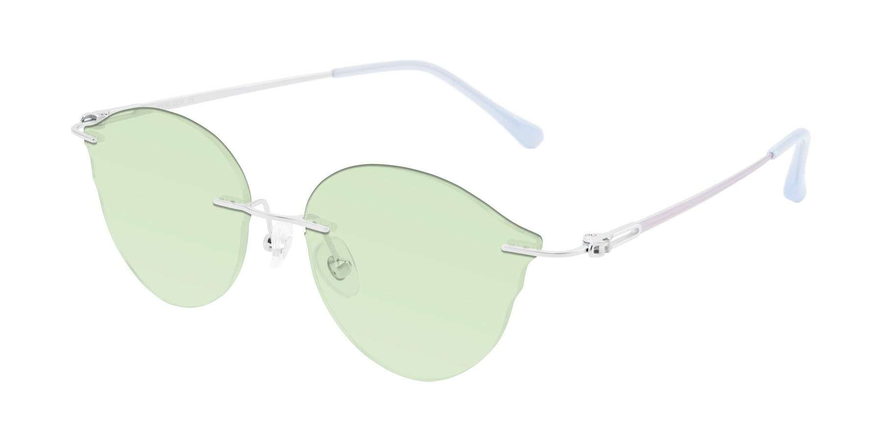 Angle of Barlow in Silver/Blue/Purple with Light Green Tinted Lenses