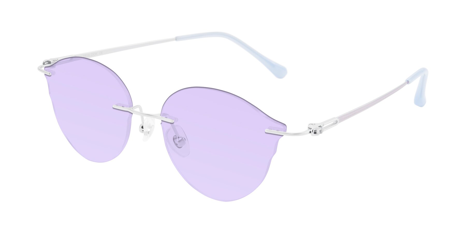 Angle of Barlow in Silver/Blue/Purple with Light Purple Tinted Lenses