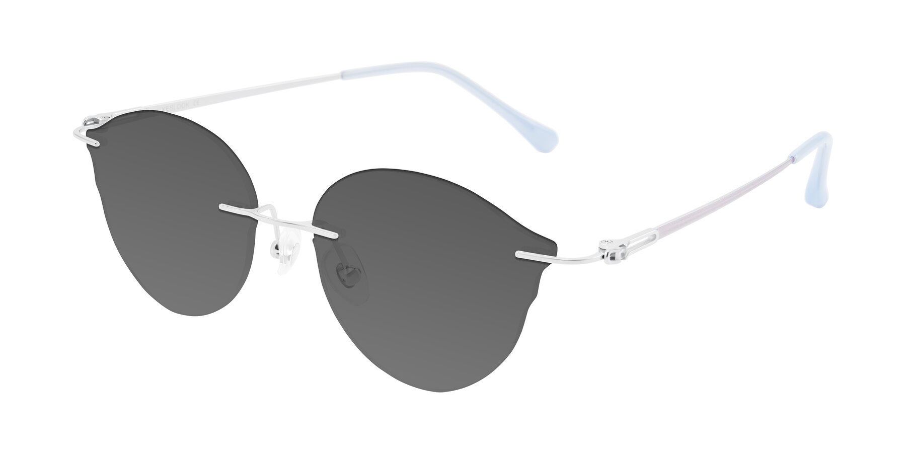 Angle of Barlow in Silver/Blue/Purple with Medium Gray Tinted Lenses