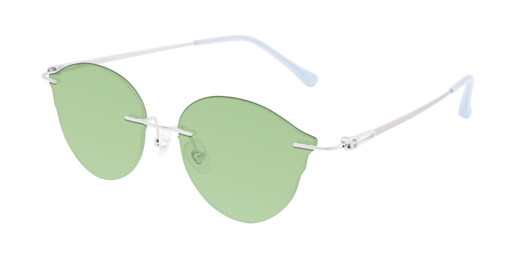 Angle of Barlow in Silver/Blue/Purple with Medium Green Tinted Lenses