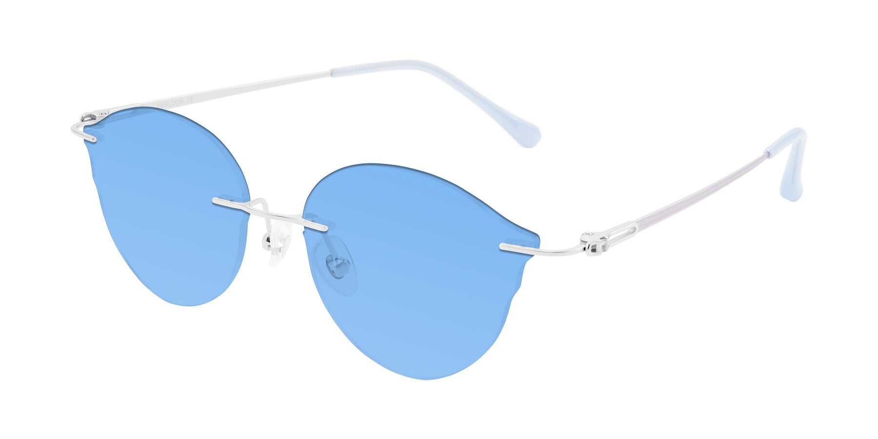 Angle of Barlow in Silver/Blue/Purple with Medium Blue Tinted Lenses