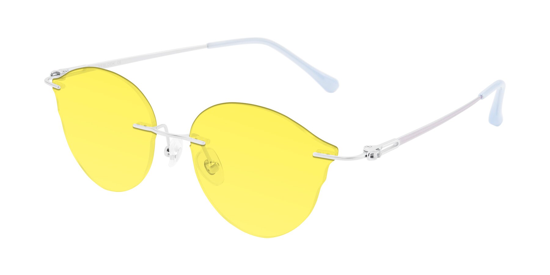 Angle of Barlow in Silver/Blue/Purple with Medium Yellow Tinted Lenses
