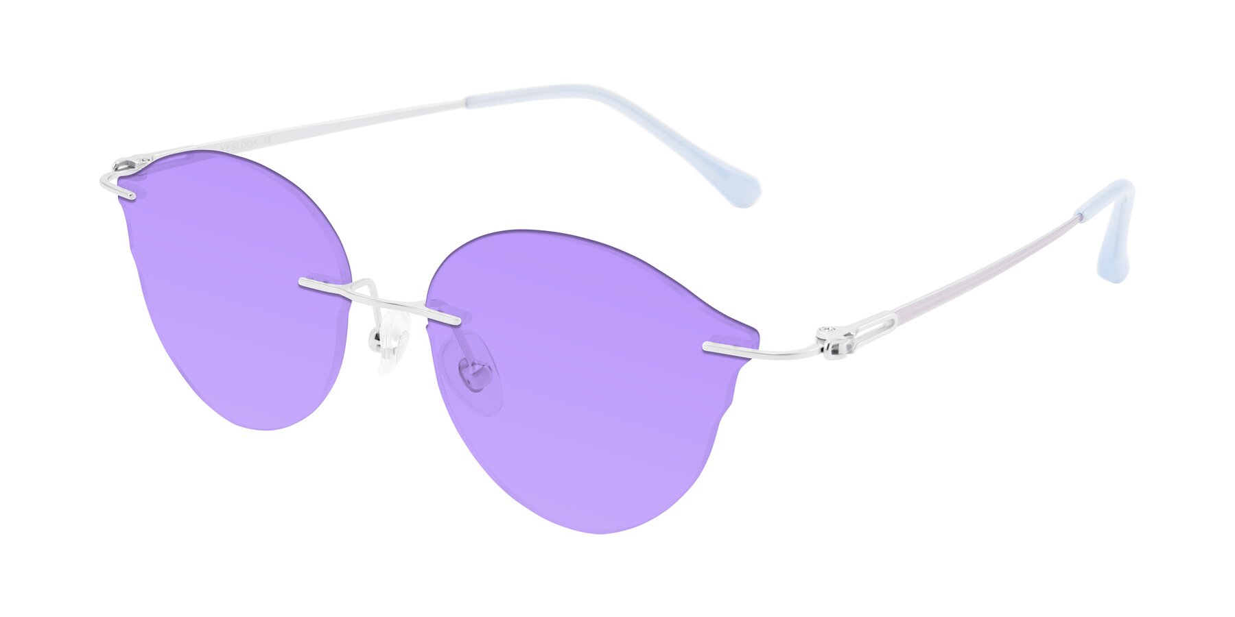 Angle of Barlow in Silver/Blue/Purple with Medium Purple Tinted Lenses