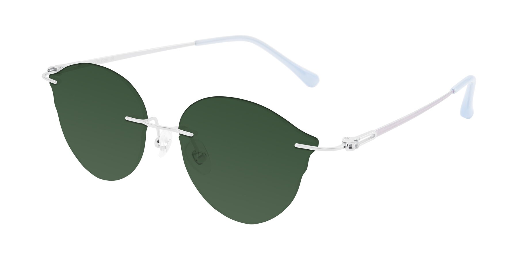 Angle of Barlow in Silver/Blue/Purple with Green Tinted Lenses
