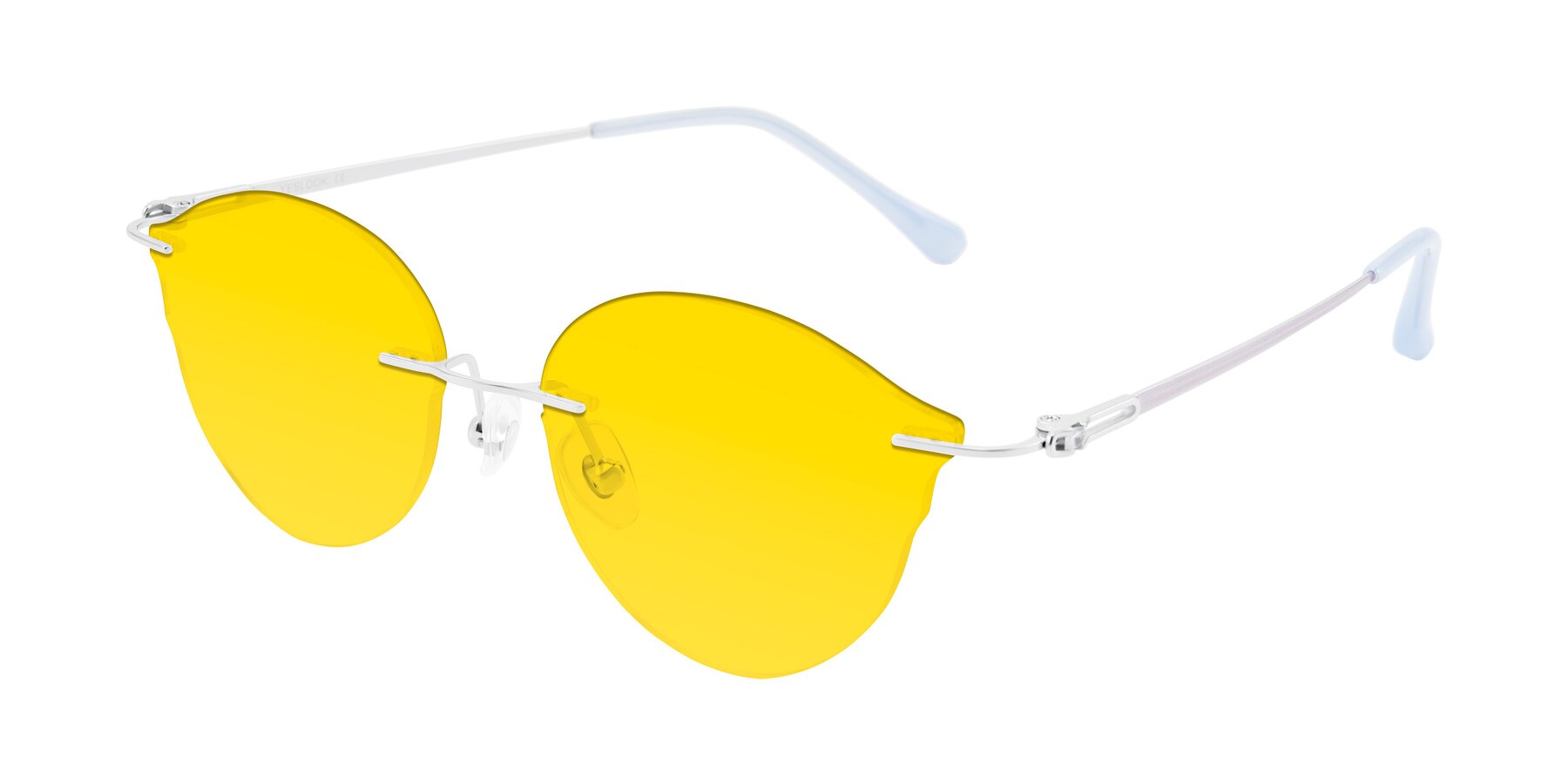 Angle of Barlow in Silver/Blue/Purple with Yellow Tinted Lenses