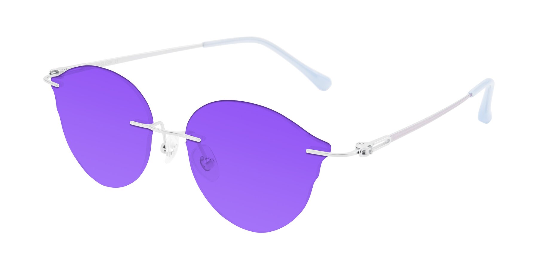 Angle of Barlow in Silver/Blue/Purple with Purple Tinted Lenses