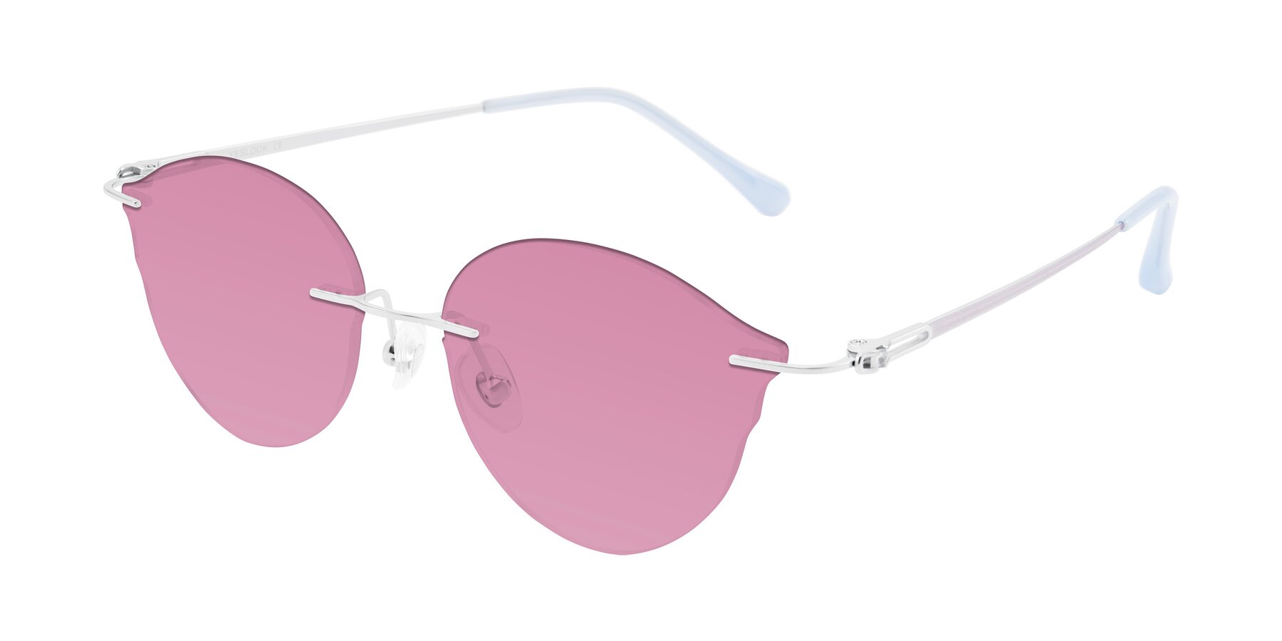 Angle of Barlow in Silver/Blue/Purple with Medium Wine Tinted Lenses
