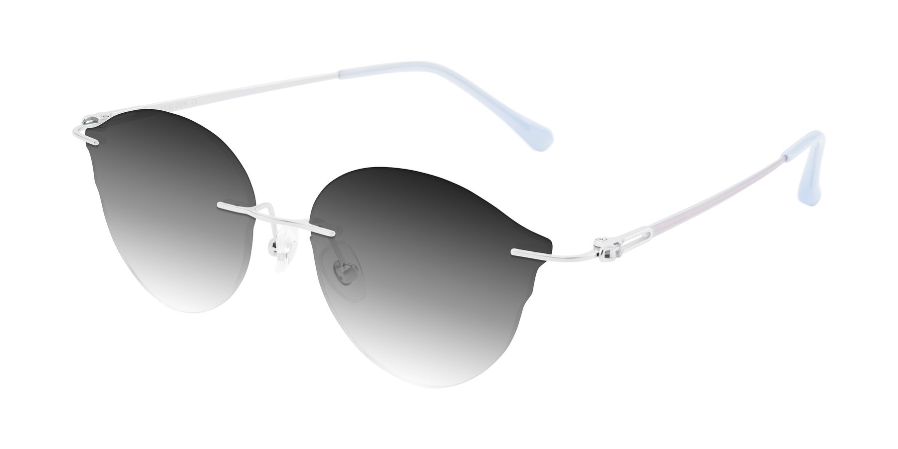 Angle of Barlow in Silver/Blue/Purple with Gray Gradient Lenses