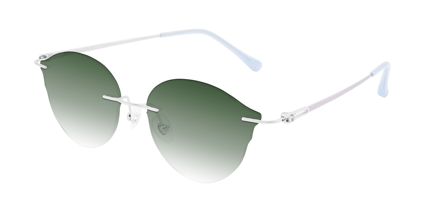 Angle of Barlow in Silver/Blue/Purple with Green Gradient Lenses