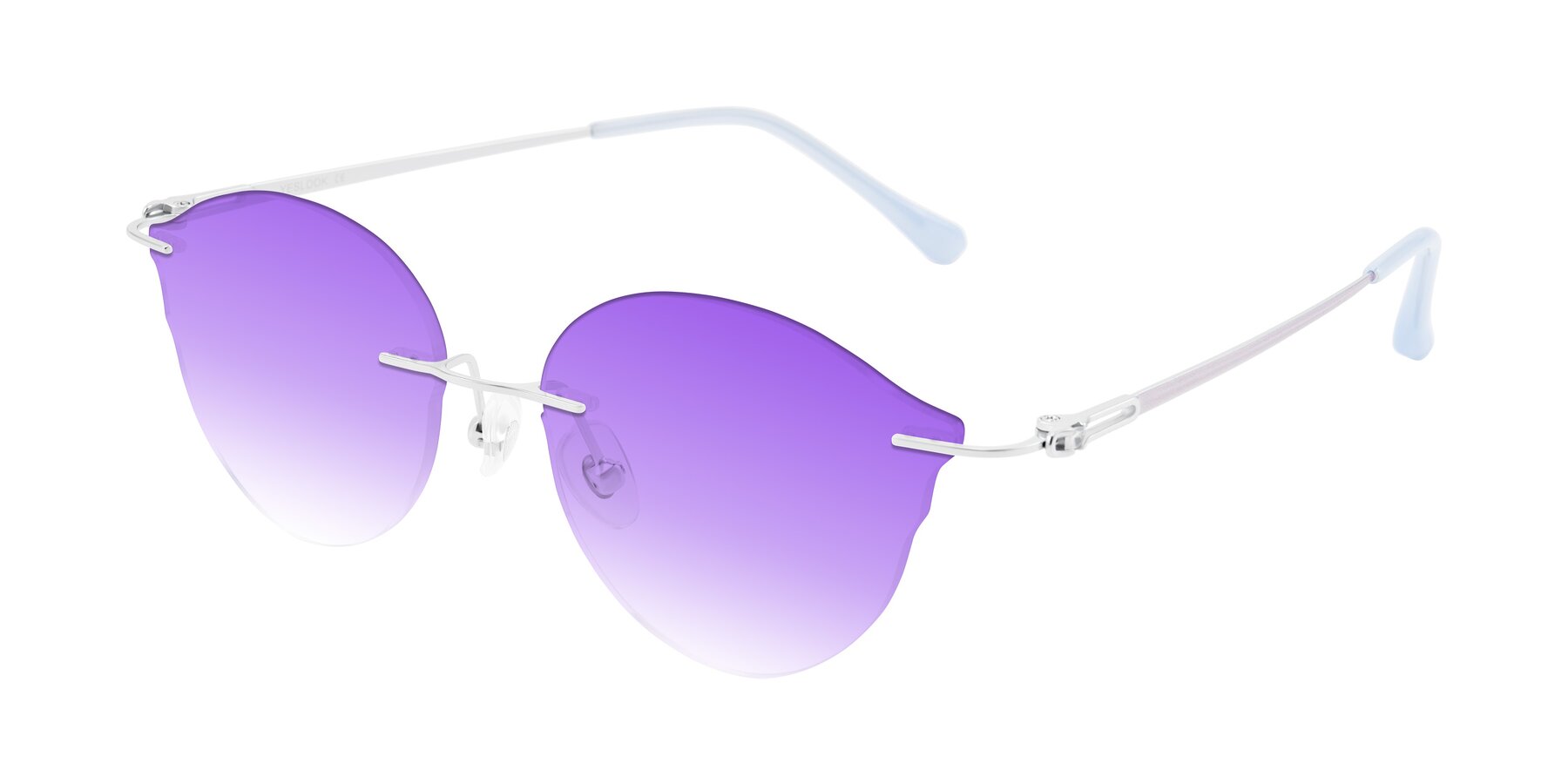 Angle of Barlow in Silver/Blue/Purple with Purple Gradient Lenses