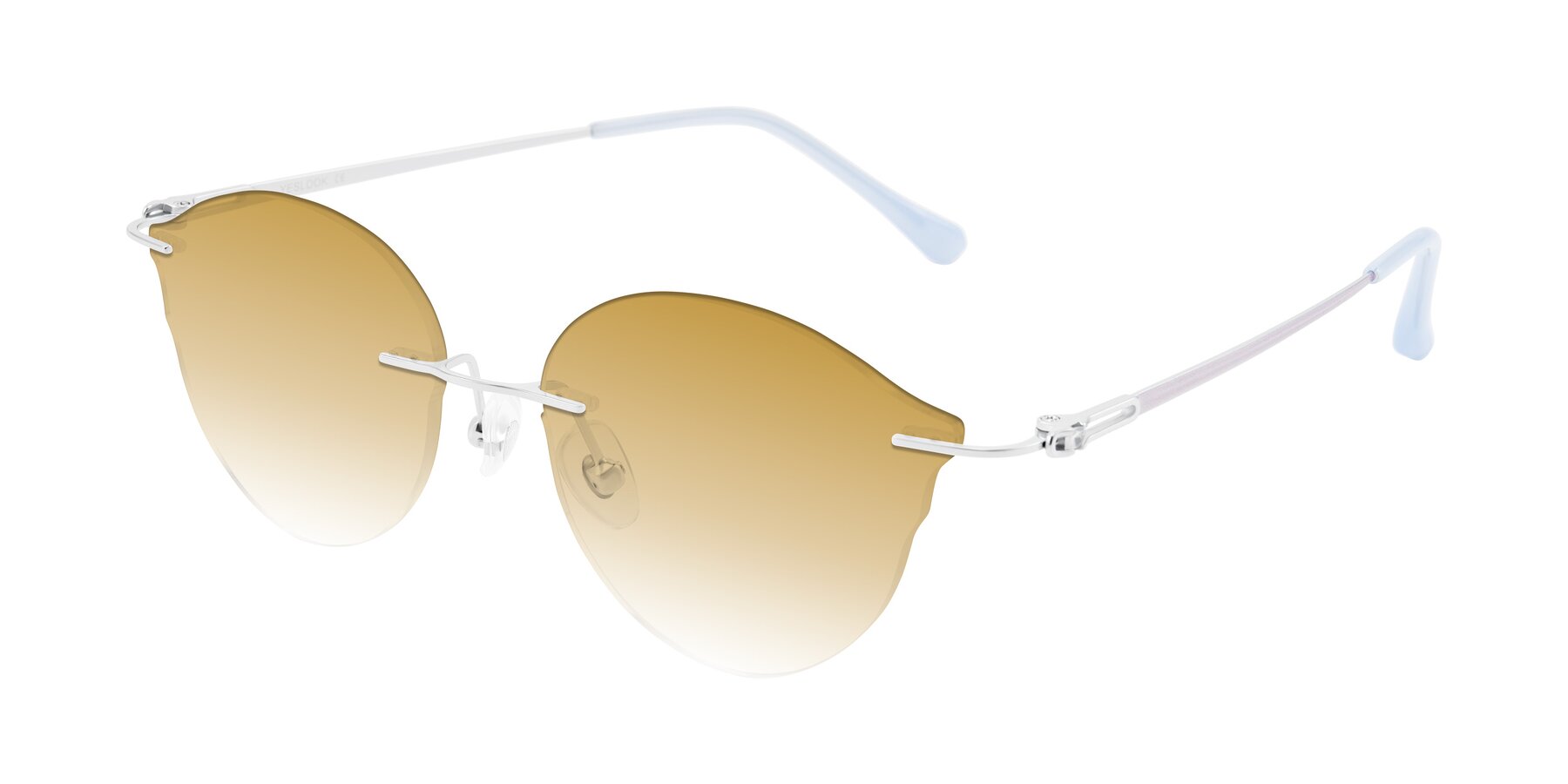 Angle of Barlow in Silver/Blue/Purple with Champagne Gradient Lenses