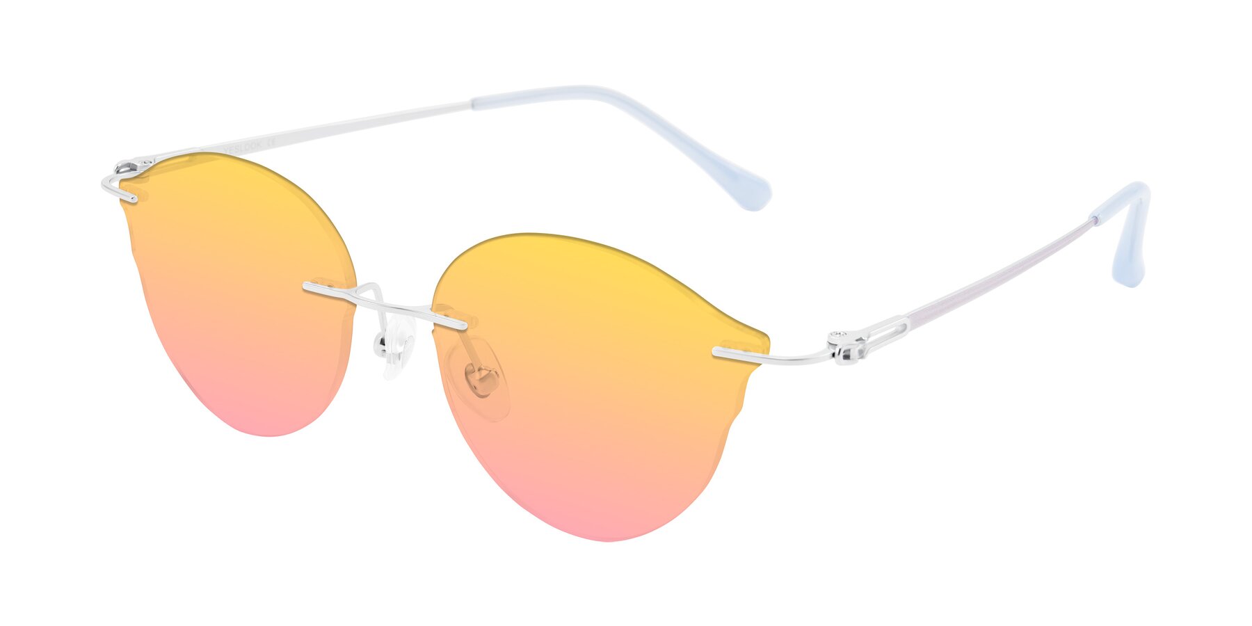 Angle of Barlow in Silver/Blue/Purple with Yellow / Pink Gradient Lenses