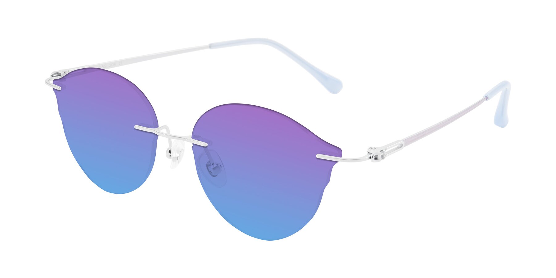 Angle of Barlow in Silver/Blue/Purple with Purple / Blue Gradient Lenses