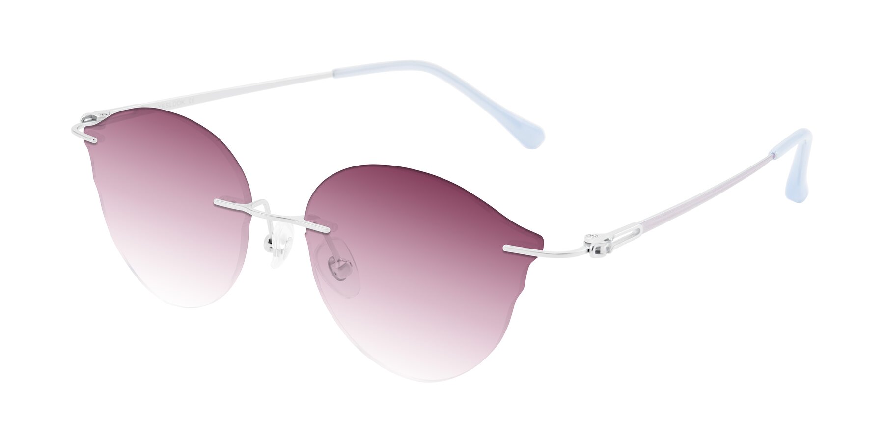 Angle of Barlow in Silver/Blue/Purple with Wine Gradient Lenses