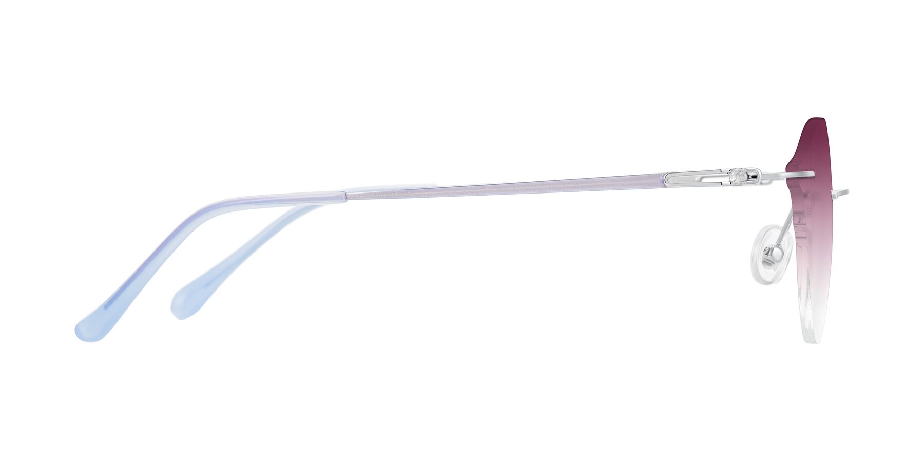 Side of Barlow in Silver/Blue/Purple with Wine Gradient Lenses