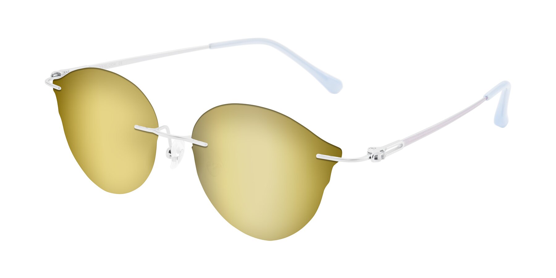 Angle of Barlow in Silver/Blue/Purple with Gold Mirrored Lenses