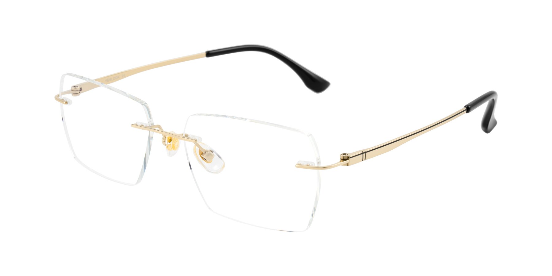 Angle of Tranquil in Gold with Clear Eyeglass Lenses