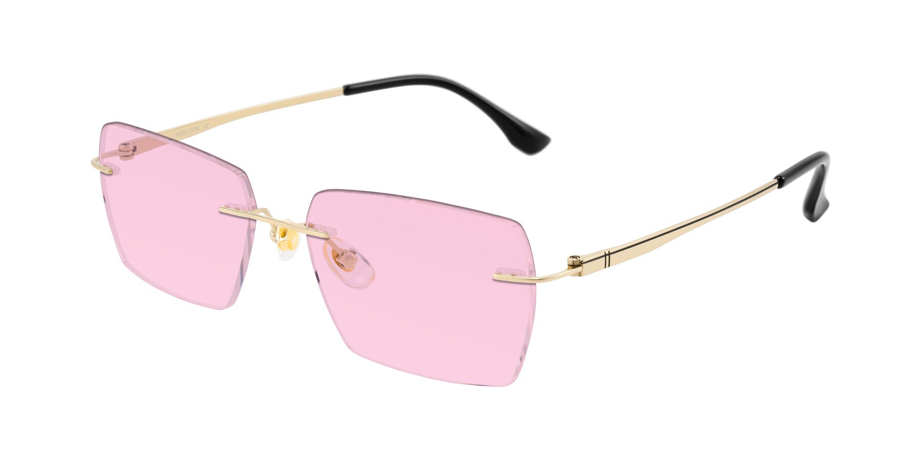 Angle of Tranquil in Gold with Light Pink Tinted Lenses