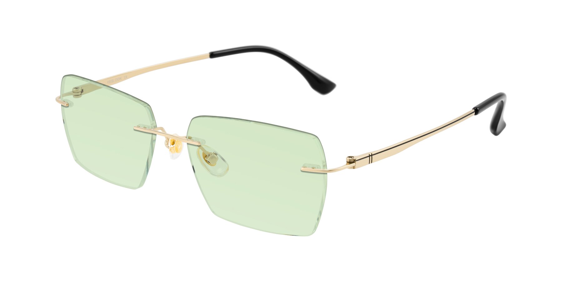 Angle of Tranquil in Gold with Light Green Tinted Lenses