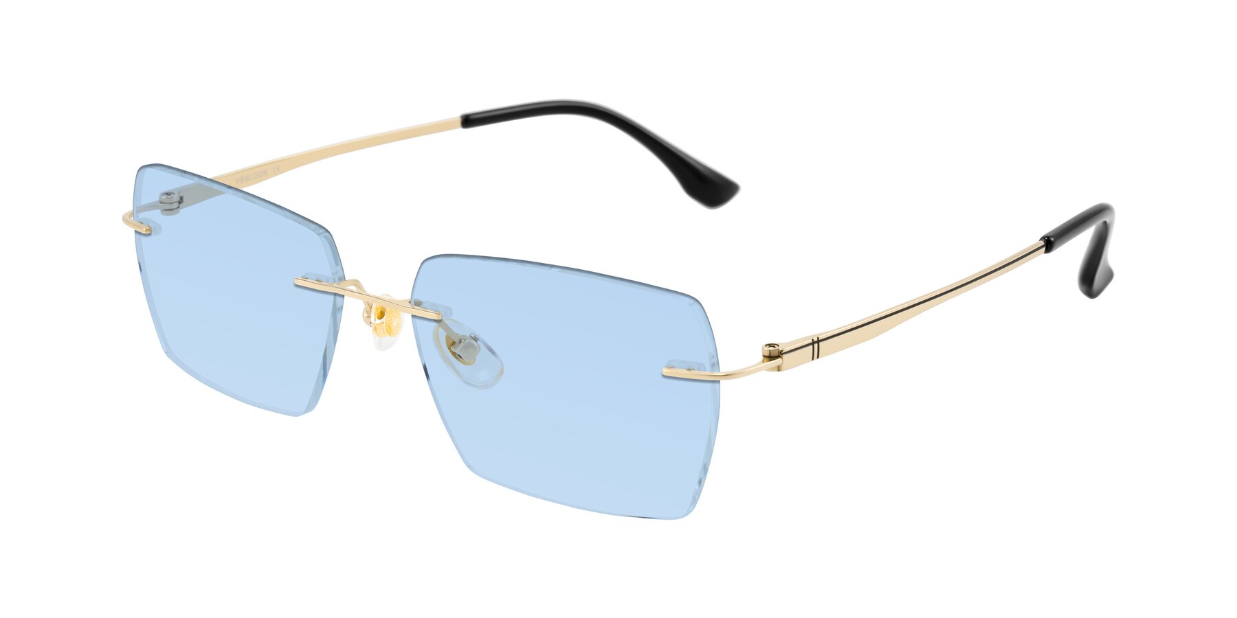 Angle of Tranquil in Gold with Light Blue Tinted Lenses