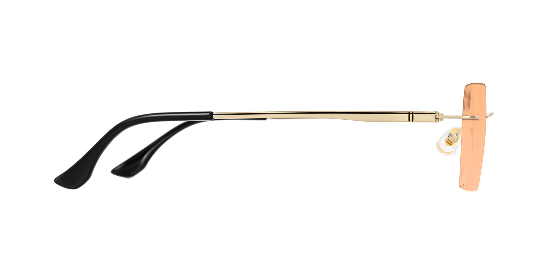 Side of Tranquil in Gold with Light Orange Tinted Lenses