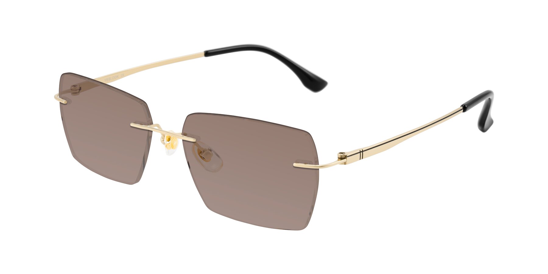 Angle of Tranquil in Gold with Medium Brown Tinted Lenses