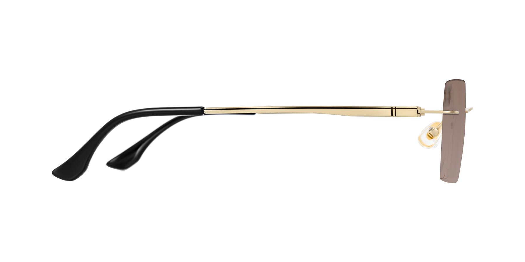 Side of Tranquil in Gold with Medium Brown Tinted Lenses