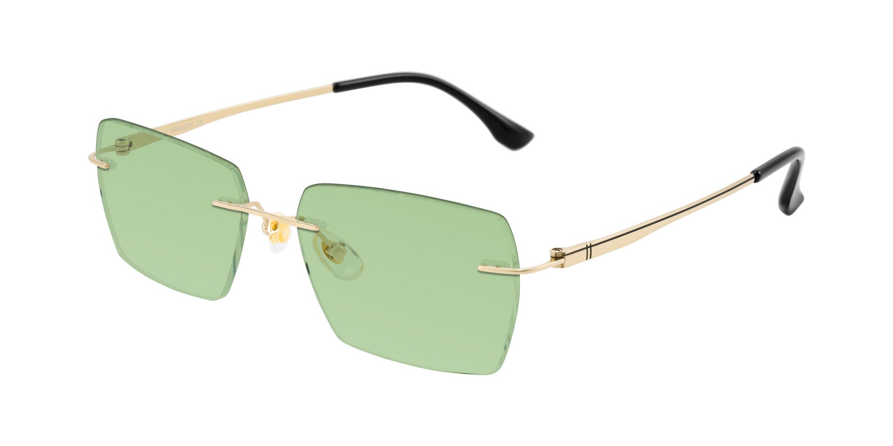 Angle of Tranquil in Gold with Medium Green Tinted Lenses