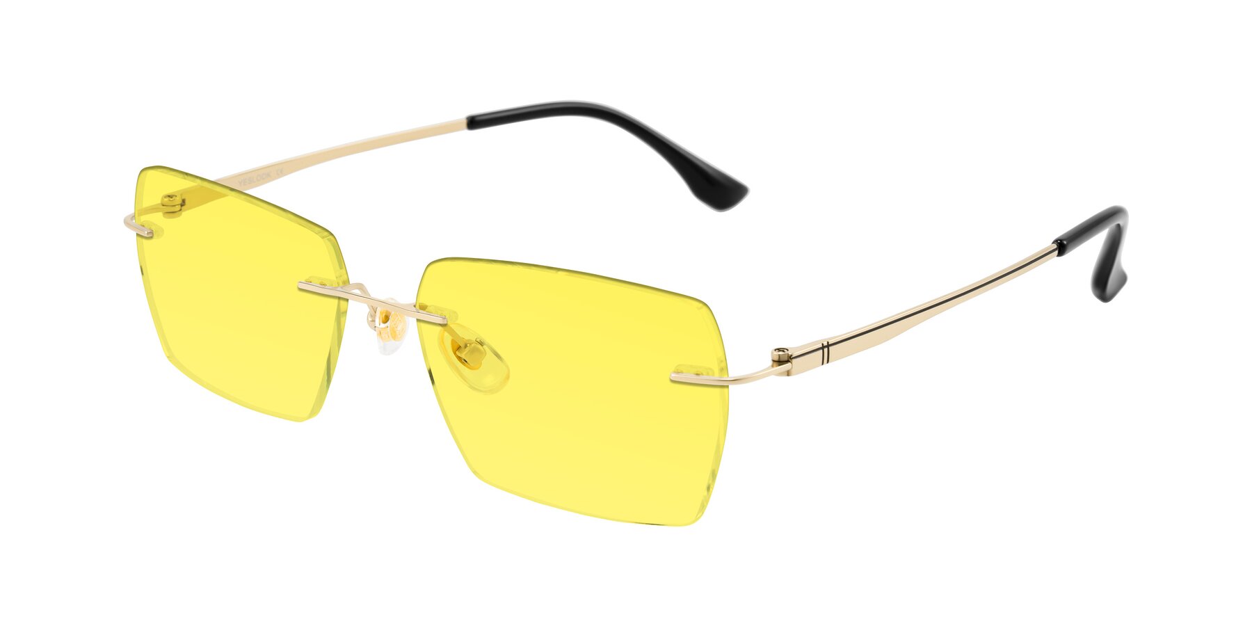 Angle of Tranquil in Gold with Medium Yellow Tinted Lenses