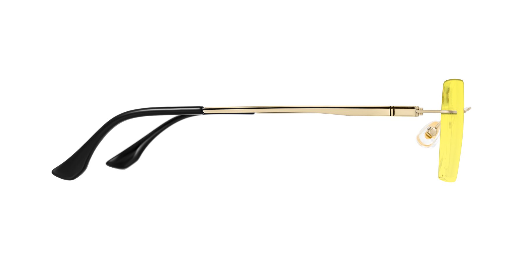 Side of Tranquil in Gold with Medium Yellow Tinted Lenses