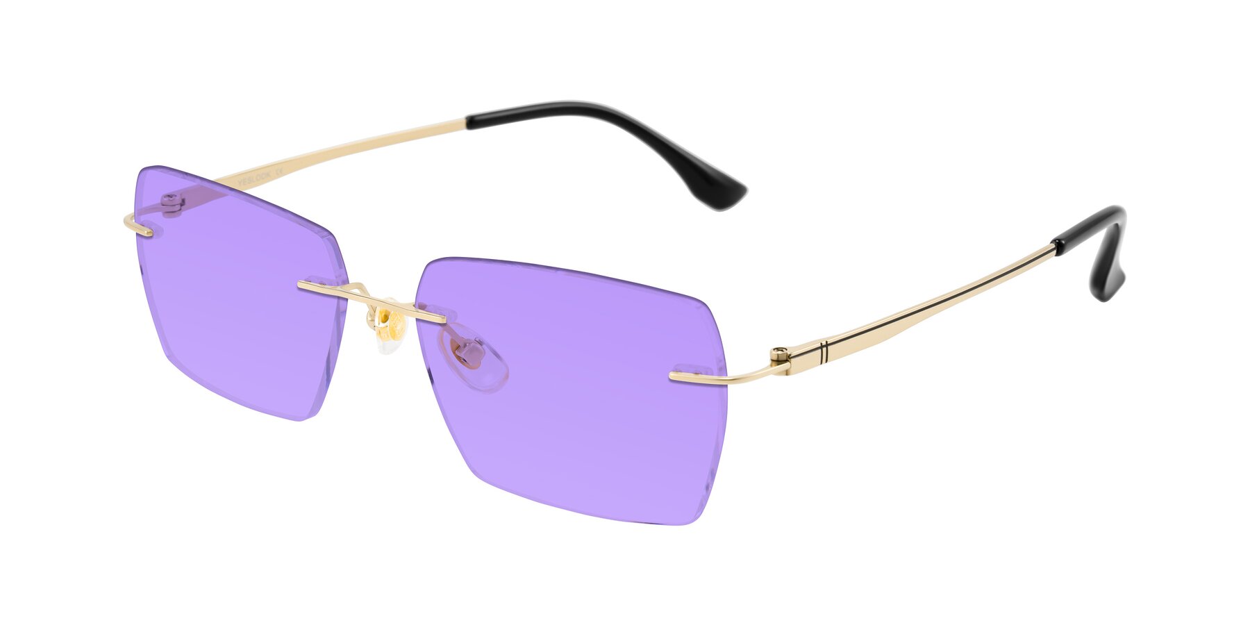 Angle of Tranquil in Gold with Medium Purple Tinted Lenses