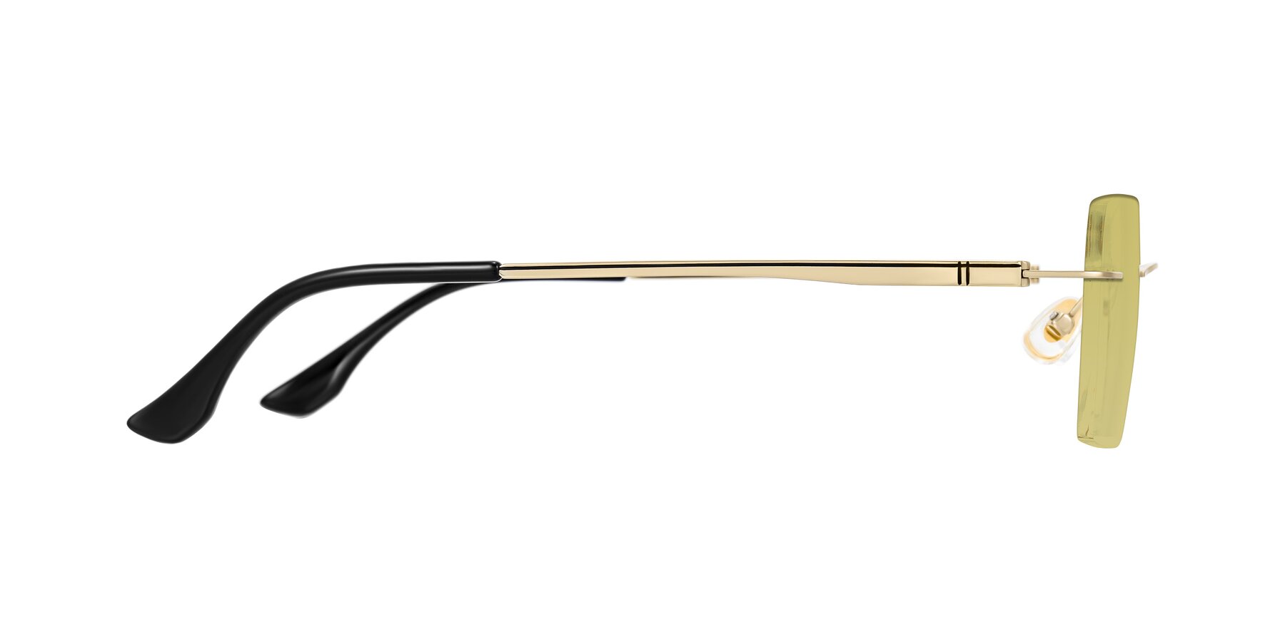 Side of Tranquil in Gold with Medium Champagne Tinted Lenses