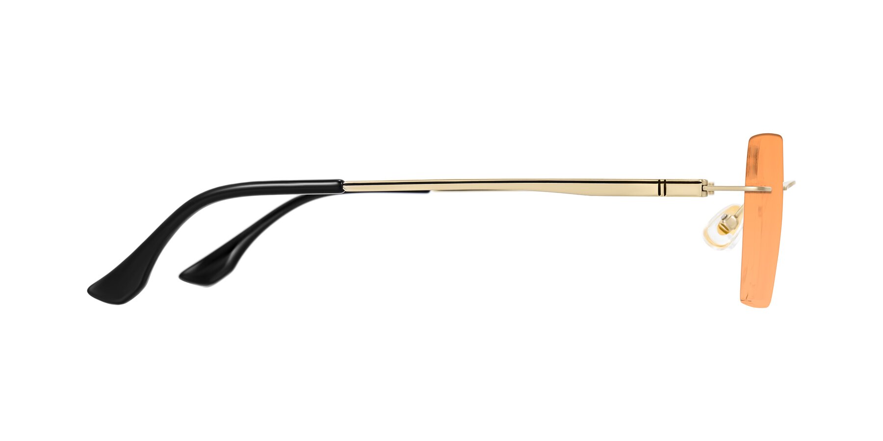 Side of Tranquil in Gold with Medium Orange Tinted Lenses