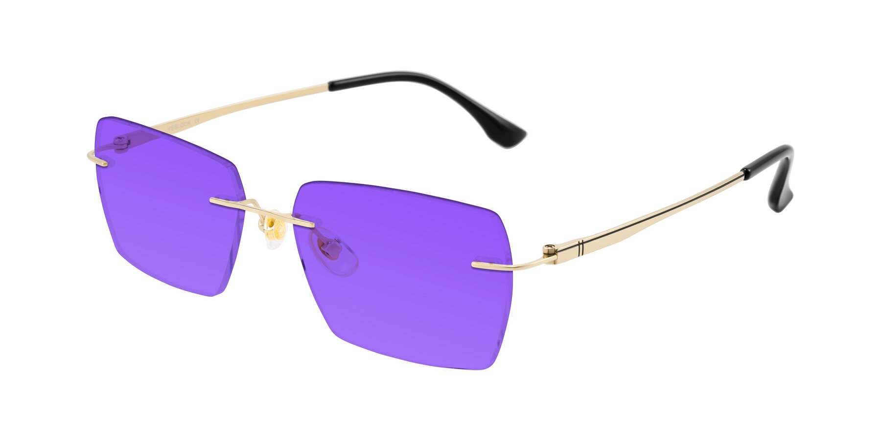 Angle of Tranquil in Gold with Purple Tinted Lenses