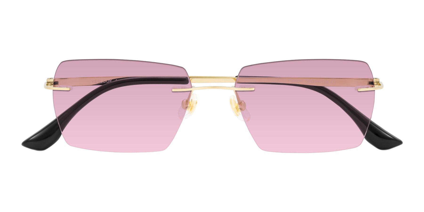 Folded Front of Tranquil in Gold with Light Wine Tinted Lenses