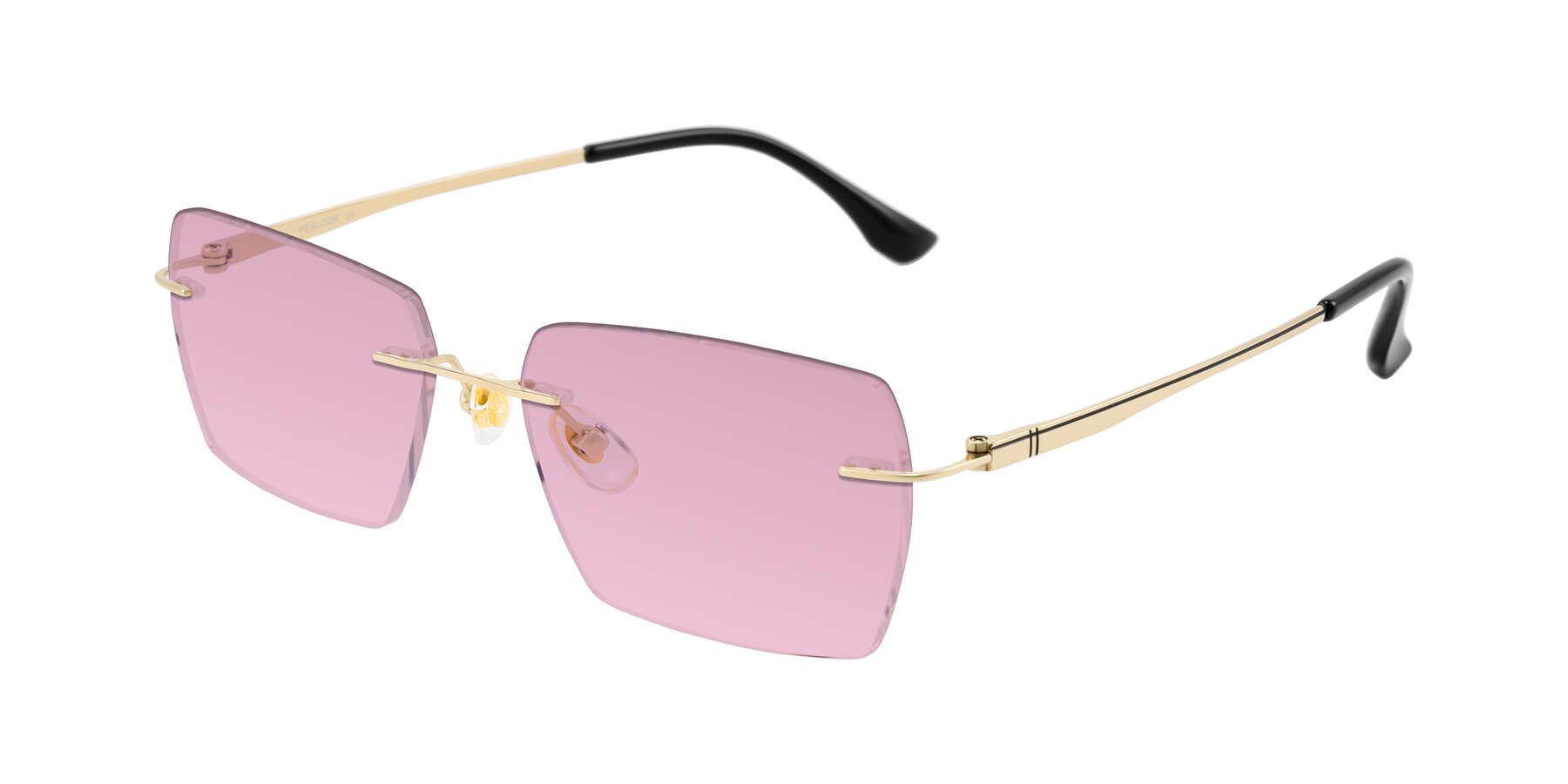 Angle of Tranquil in Gold with Light Wine Tinted Lenses