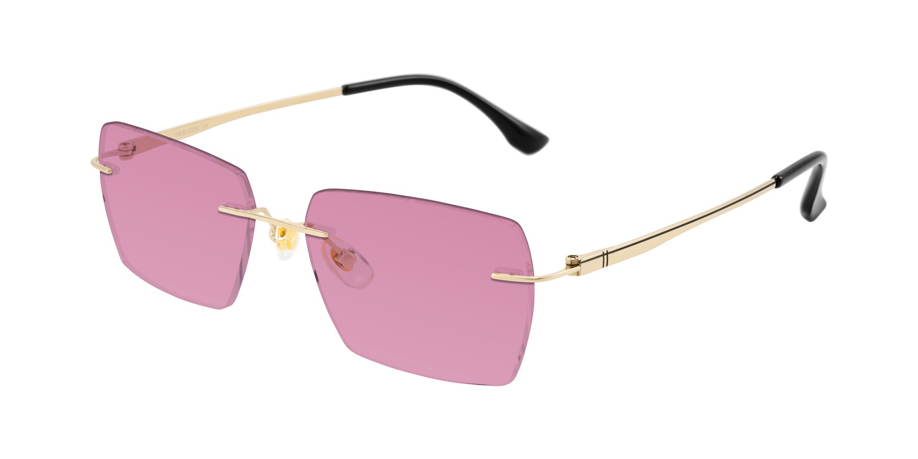 Angle of Tranquil in Gold with Medium Wine Tinted Lenses