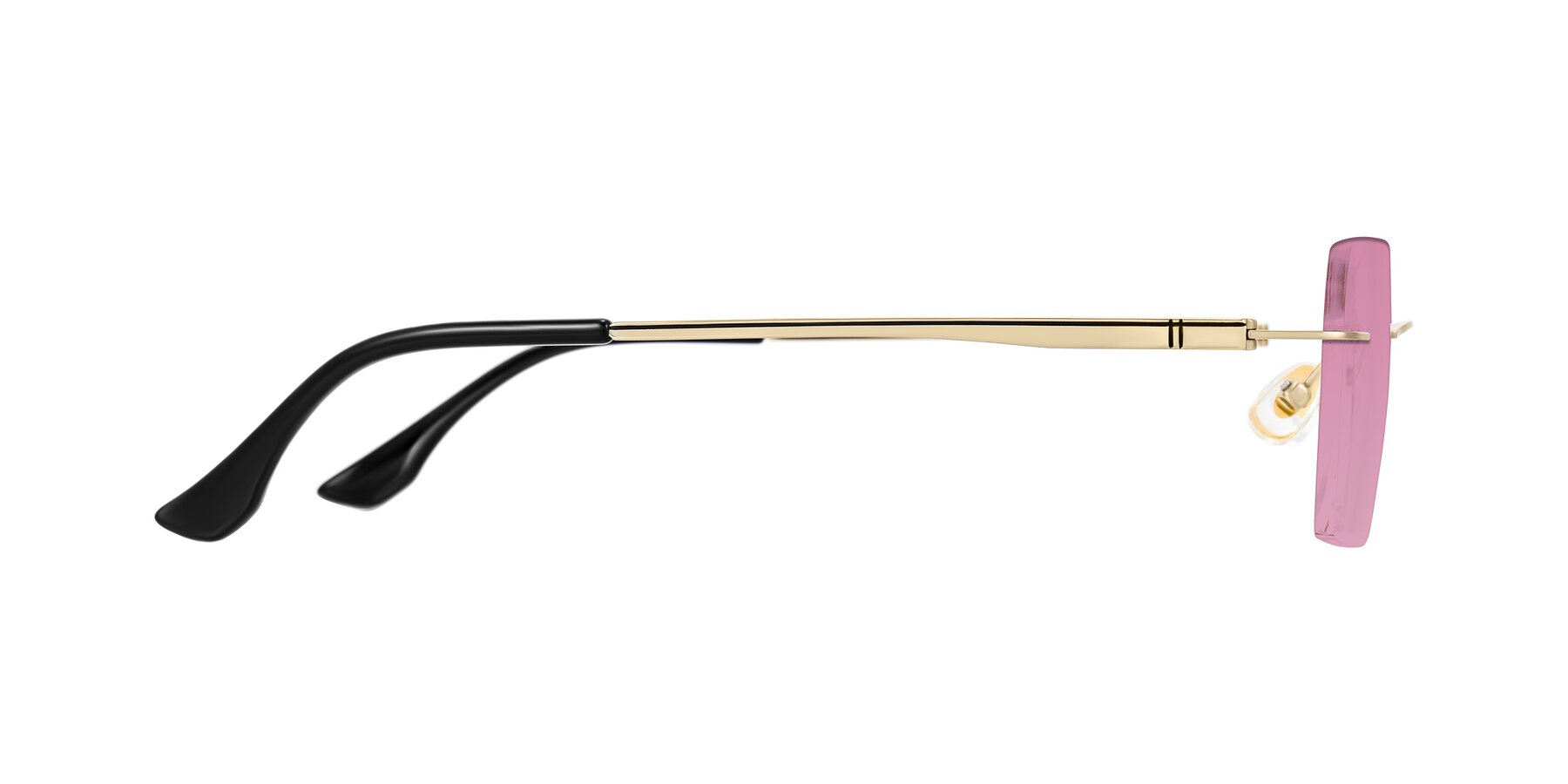 Side of Tranquil in Gold with Medium Wine Tinted Lenses
