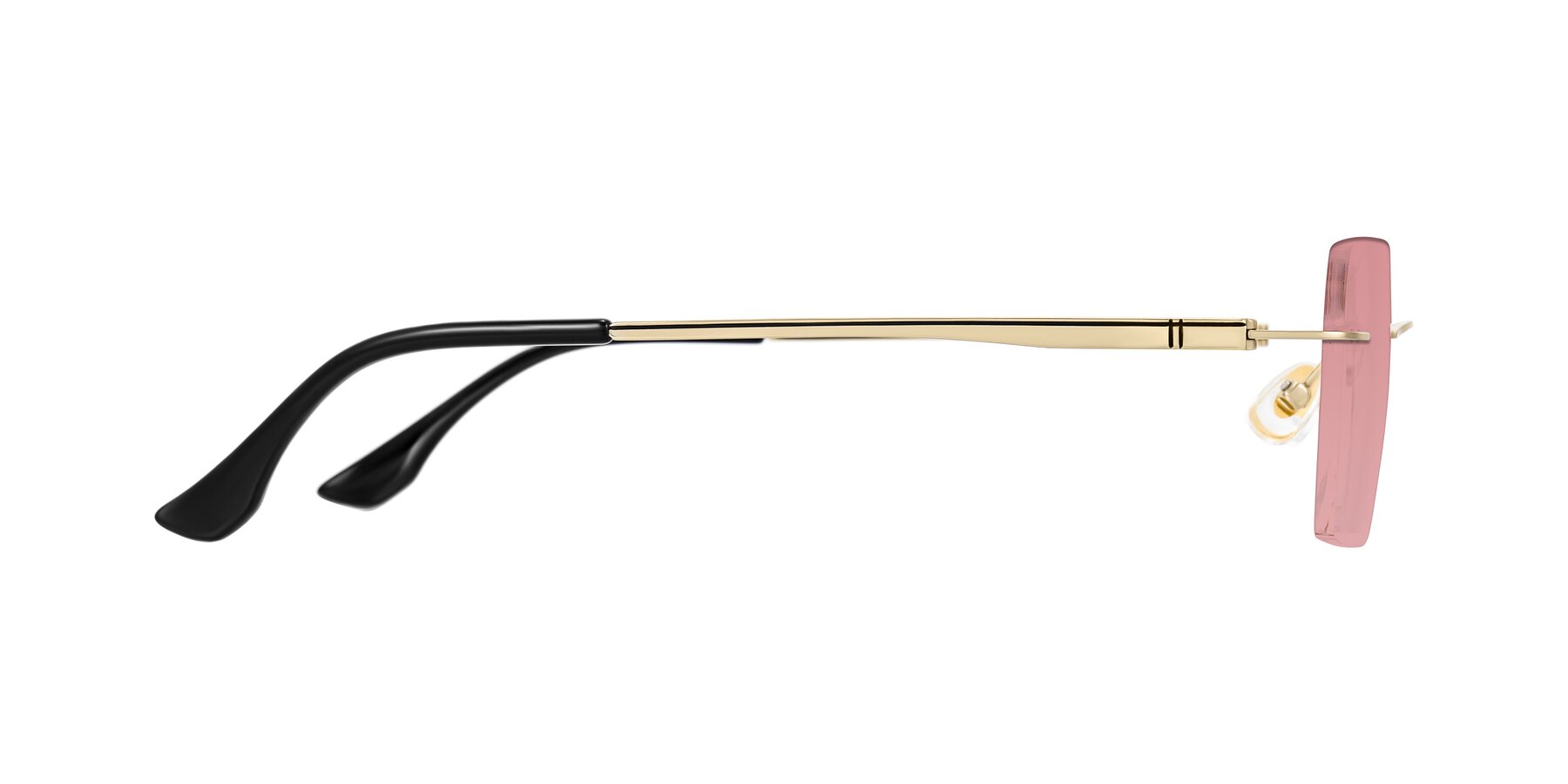 Side of Tranquil in Gold with Medium Garnet Tinted Lenses