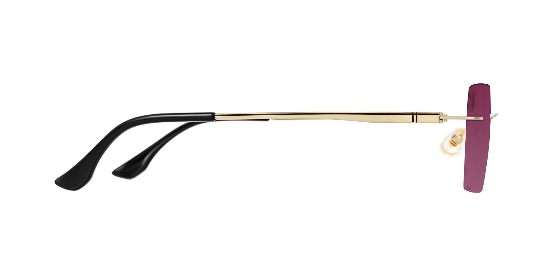 Side of Tranquil in Gold with Wine Tinted Lenses