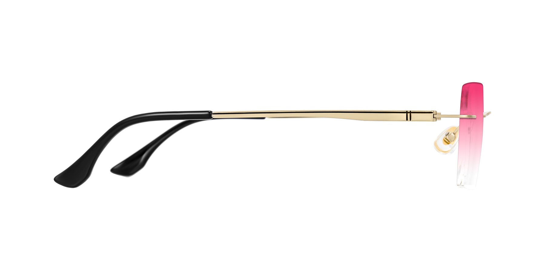 Side of Tranquil in Gold with Pink Gradient Lenses
