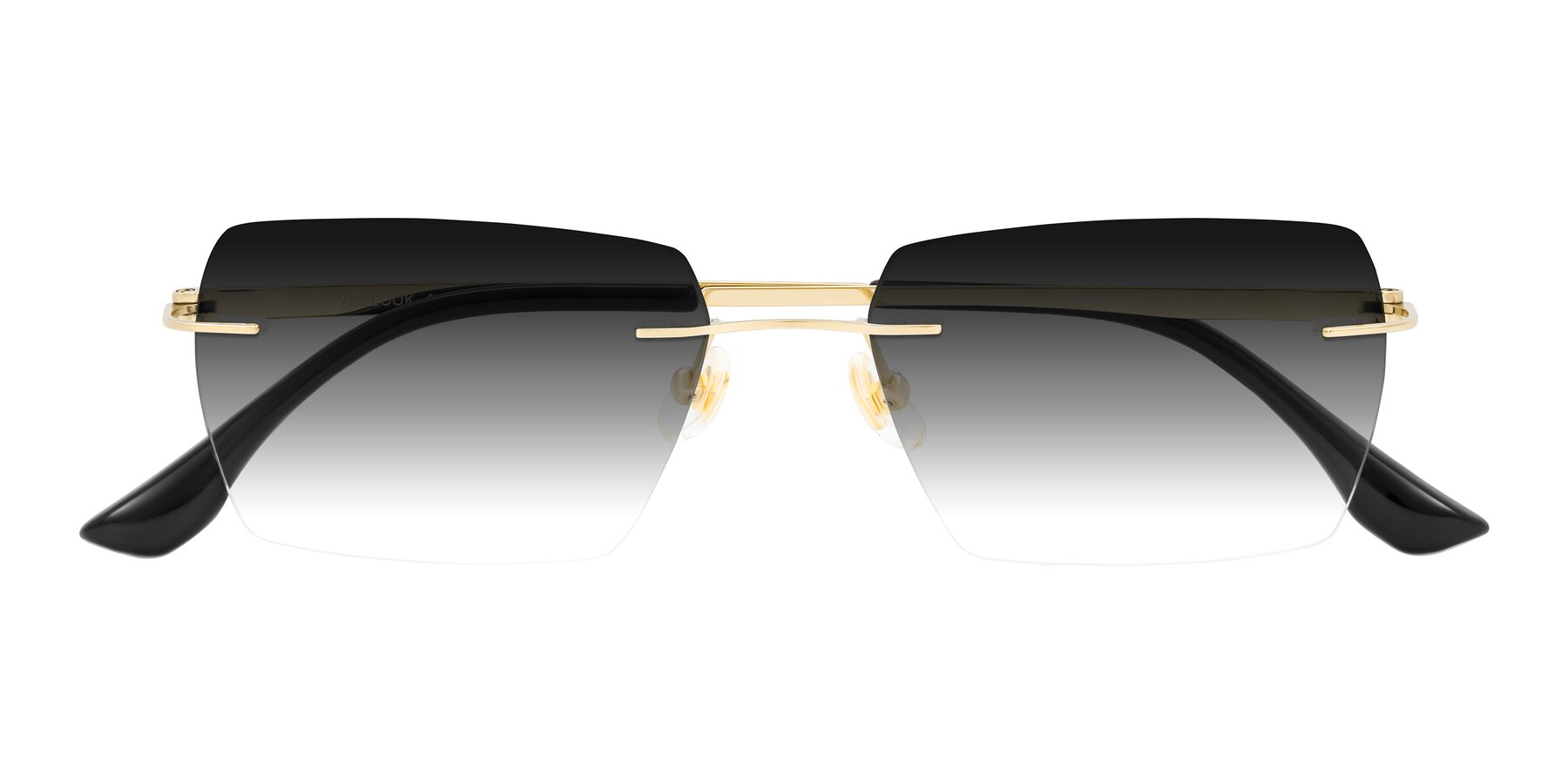 Folded Front of Tranquil in Gold with Gray Gradient Lenses