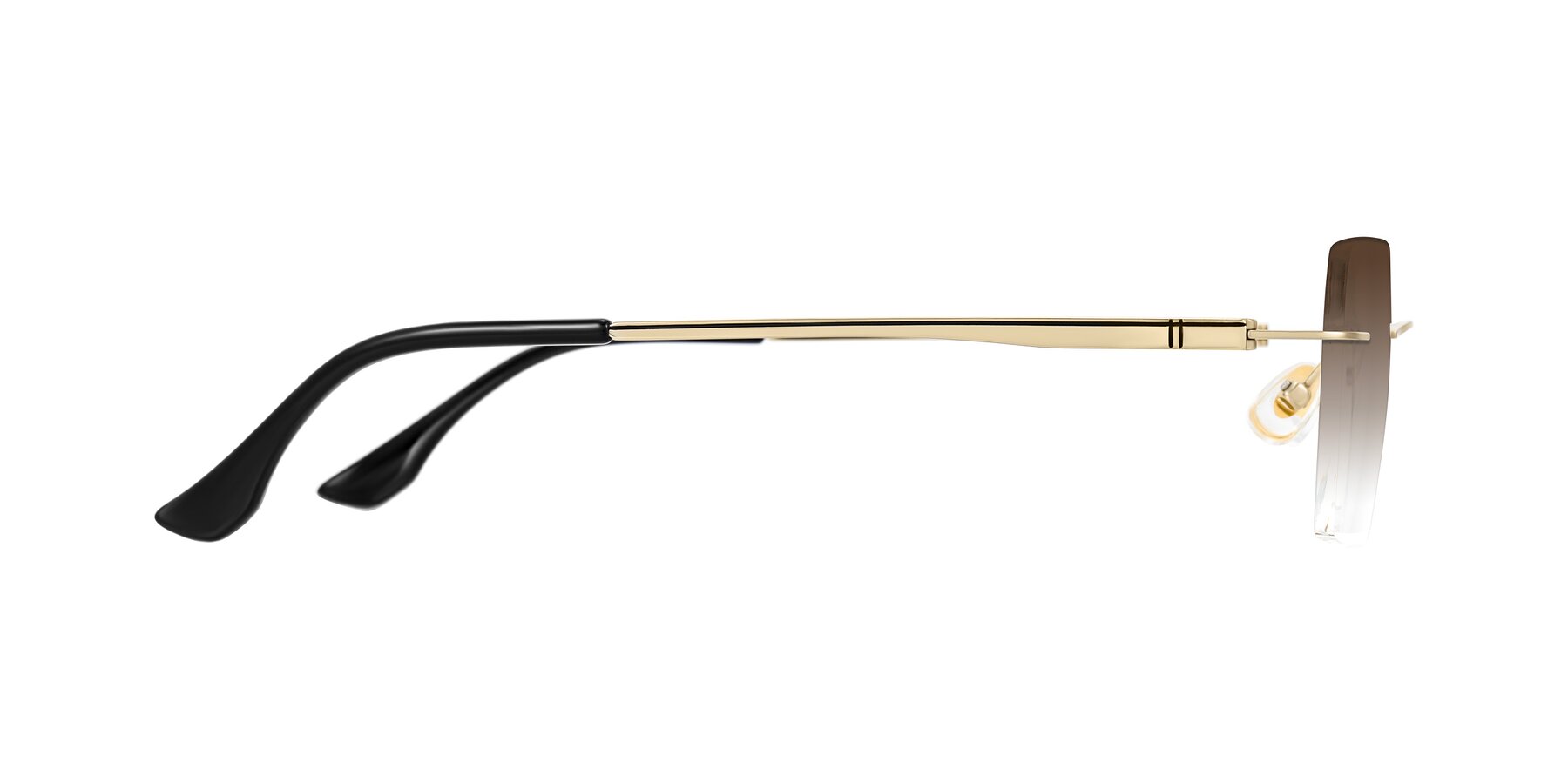 Side of Tranquil in Gold with Brown Gradient Lenses