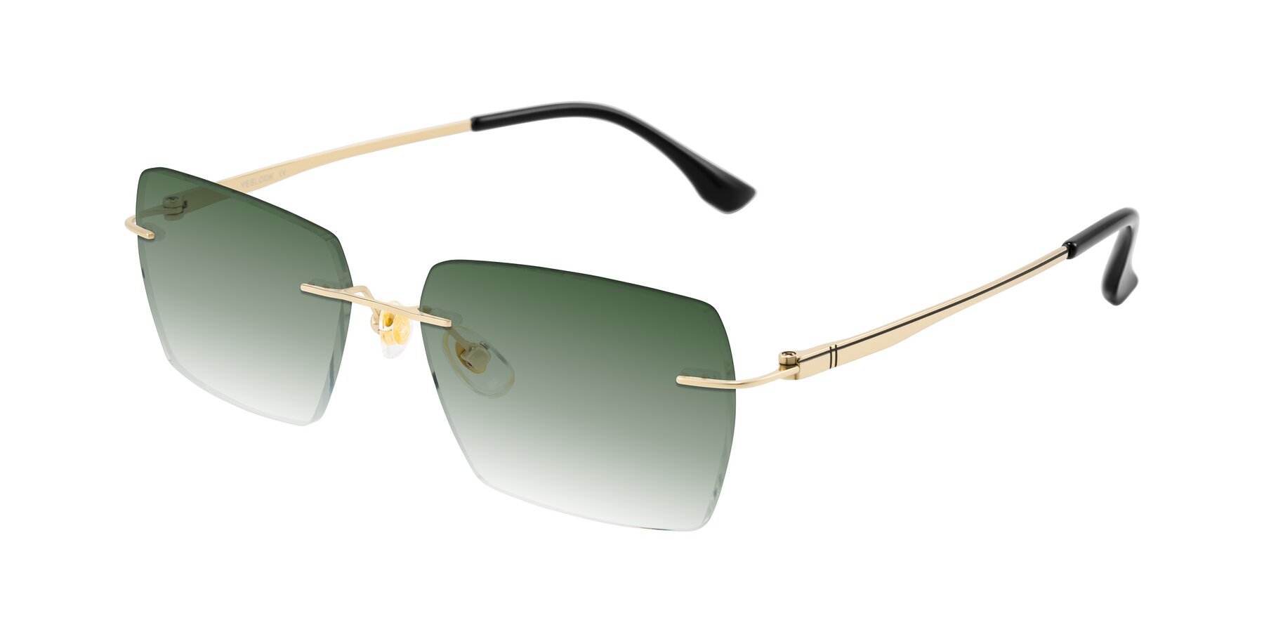 Angle of Tranquil in Gold with Green Gradient Lenses