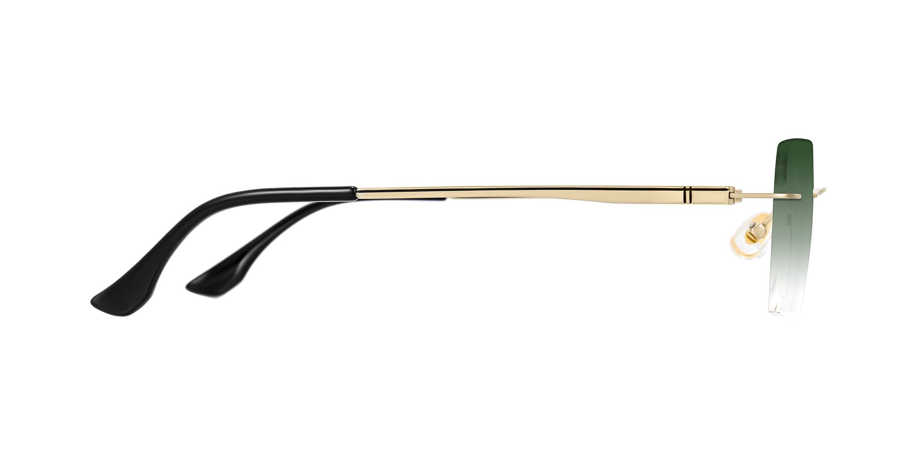 Side of Tranquil in Gold with Green Gradient Lenses