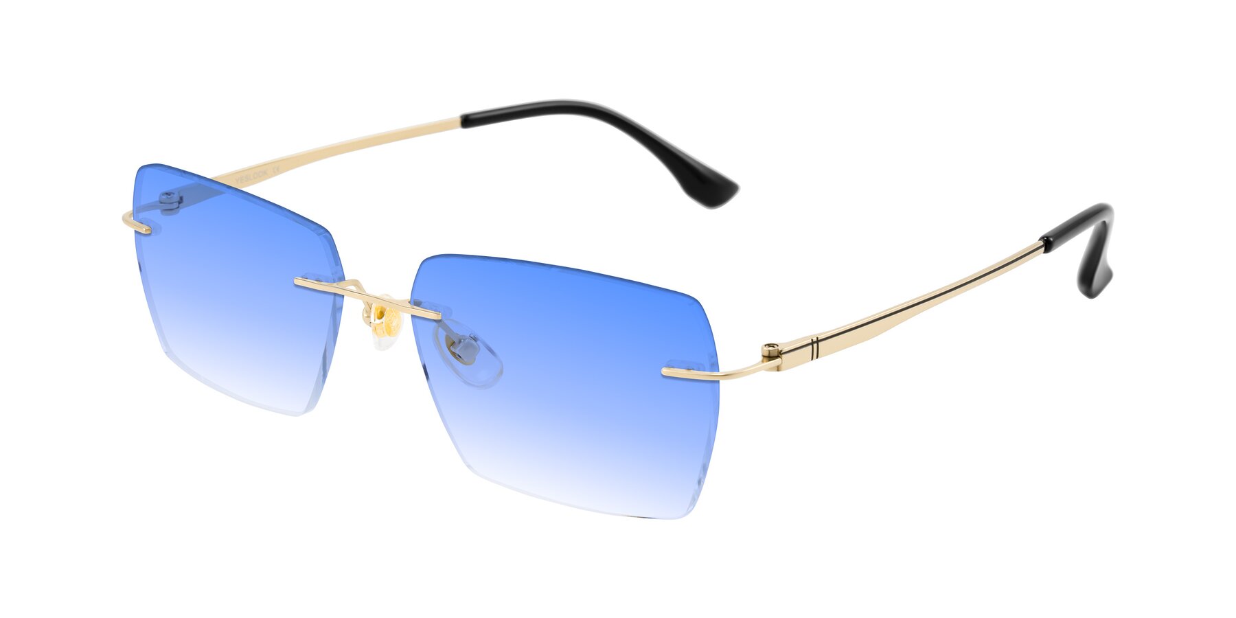 Angle of Tranquil in Gold with Blue Gradient Lenses